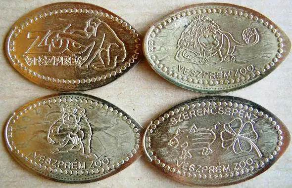 Elongated coins - Veszprém Zoo